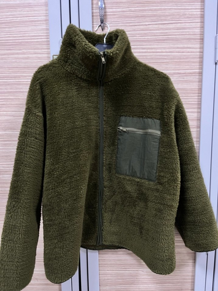 Yeşil Kadın Peluş Fermuarlı Ceket - Görsel 2