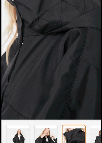 Düğmeli Siyah Mini Kadın Ceket - Görsel 4