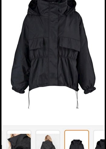 Düğmeli Siyah Mini Kadın Ceket - Görsel 6