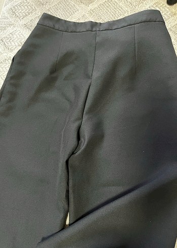 Düğmeli Siyah Kadın Kumaş Pantolon - Görsel 5