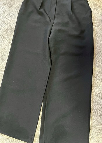 Düğmeli Siyah Kadın Kumaş Pantolon - Görsel 4