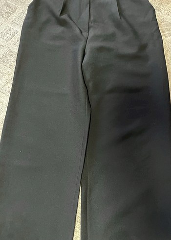 Düğmeli Siyah Kadın Kumaş Pantolon - Görsel 3