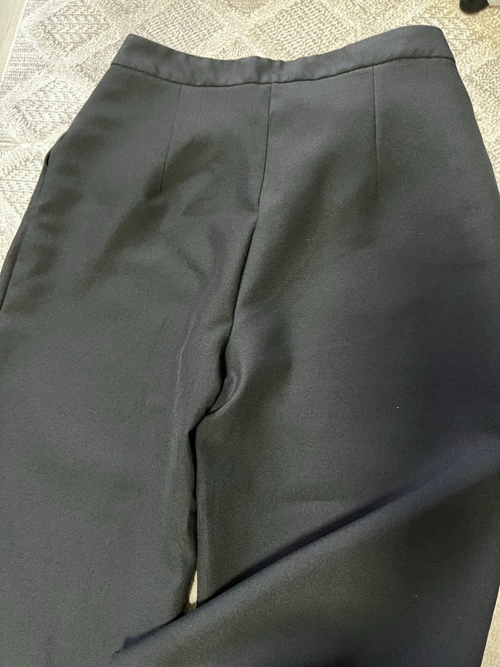 Düğmeli Siyah Kadın Kumaş Pantolon - Görsel 5