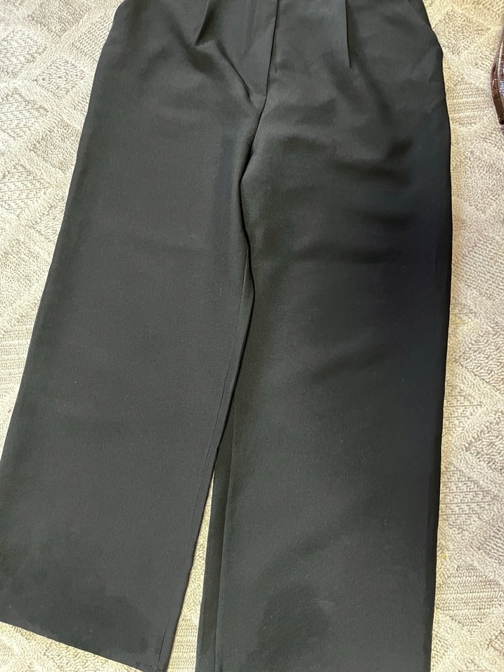 Düğmeli Siyah Kadın Kumaş Pantolon - Görsel 4