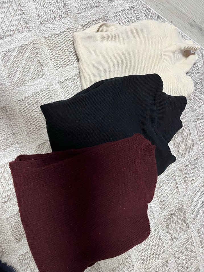 Bordo Yünlü Kadın Boğazlı Triko Kazak - Görsel 2