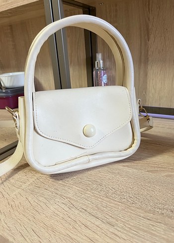Beyaz Deri Kadın Omuz Çantası - Görsel 3