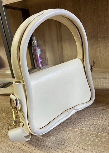 Beyaz Deri Kadın Omuz Çantası - Görsel 4