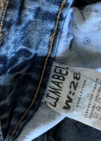 Kadın Mavi Midi Boy Bol Kesim Denim Jean - Görsel 4