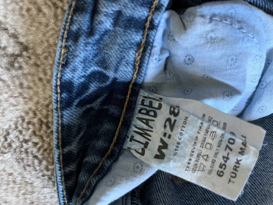 Kadın Mavi Midi Boy Bol Kesim Denim Jean - Görsel 4