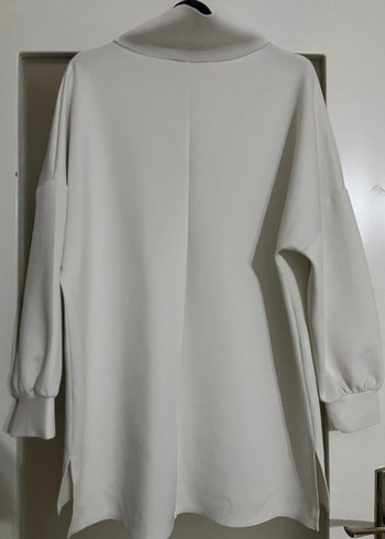 38 Beden beyaz Renk Yüksek Yakalı Kadın Sweatshirt