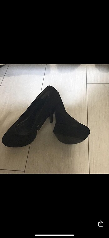 36 Beden Siyah ince topuk platformlu ayakkabı