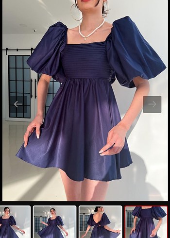 l Beden Lacivert Mini Elbise