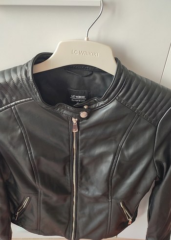 Siyah Deri Biker Ceket