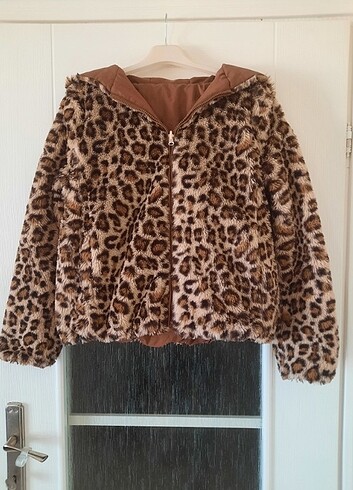 Leopar peluş çift taraflı yeni sezon 