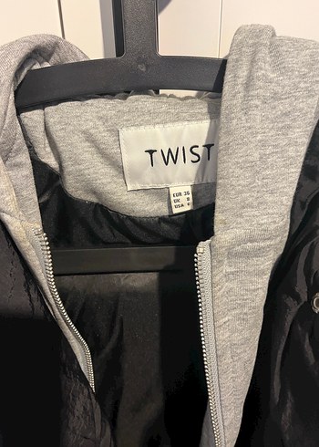 Twist Fermuarlı Siyah Kadın Midi Ceket - Görsel 4