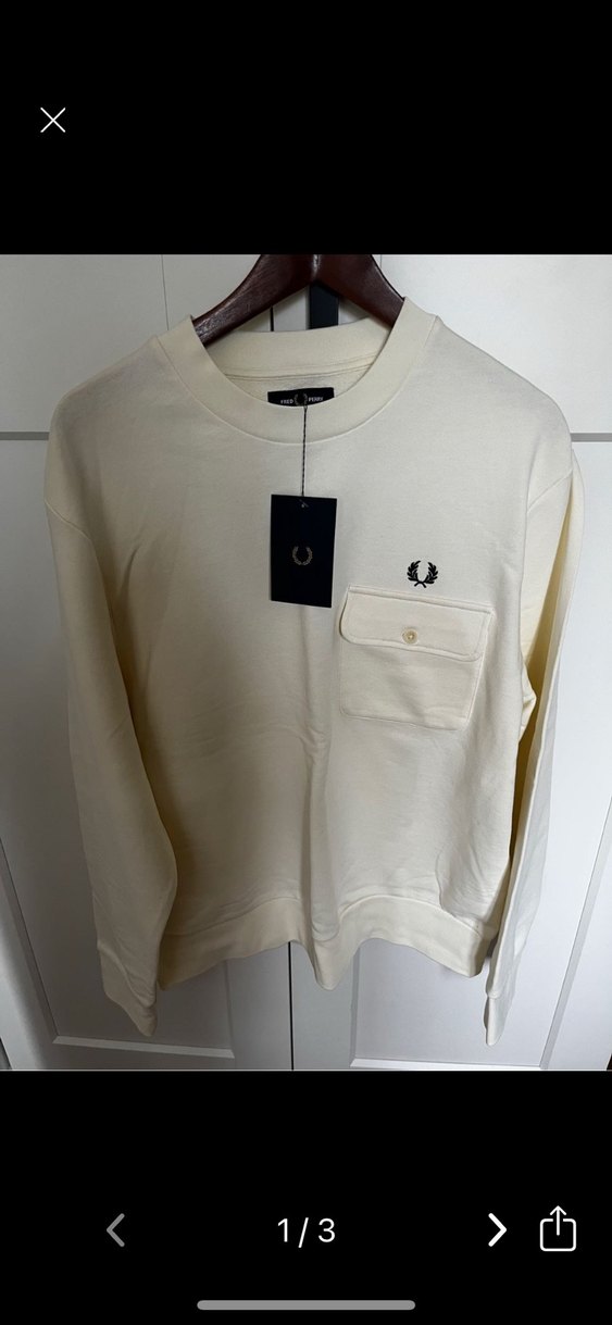 Fred perry Erkek Beyaz Uzun Kollu Sweatshirt xl - Görsel 4
