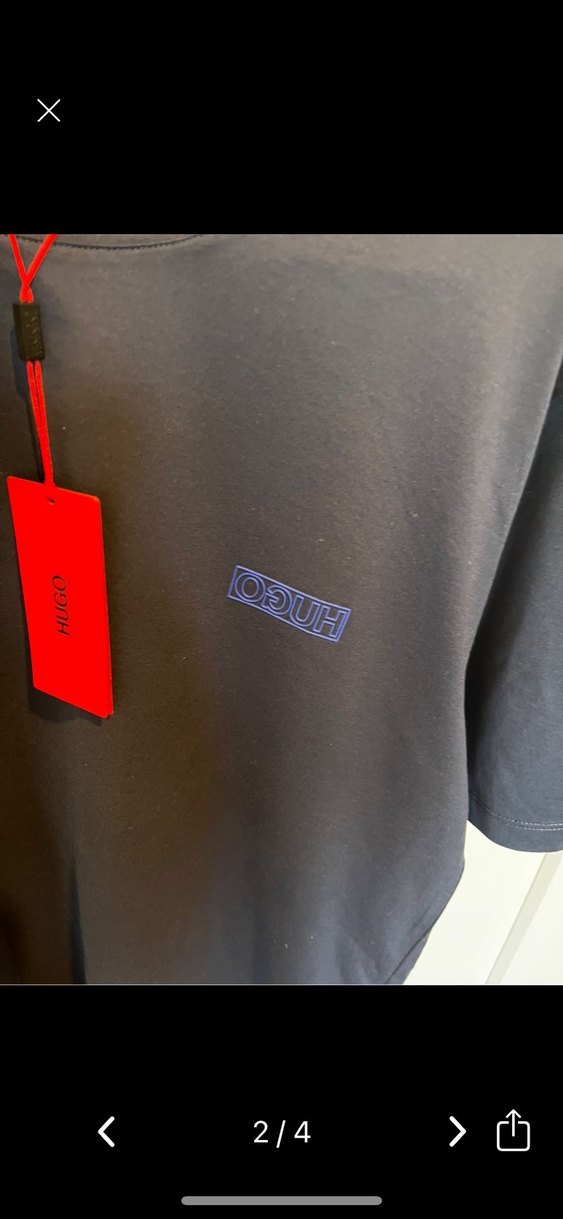 Hugo Boss Erkek Lacivert Baskılı Kısa Kollu Tişört - Görsel 2