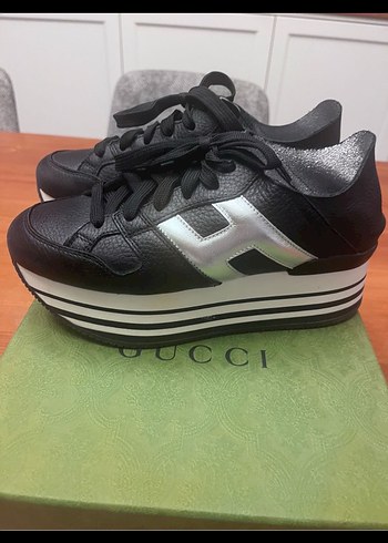 Hogan kadın Siyah Gri Çizgili Platform Kadın Spor Ayakkabı - Görsel 4