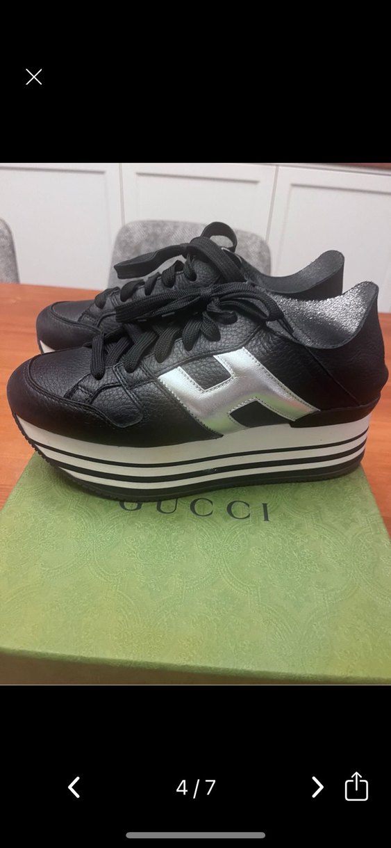 Hogan kadın Siyah Gri Çizgili Platform Kadın Spor Ayakkabı - Görsel 4