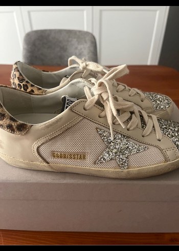 Golden Goose Beyaz Simli Yılan Desenli Dolgu Topuk Spor Ayakkabı - Görsel 2