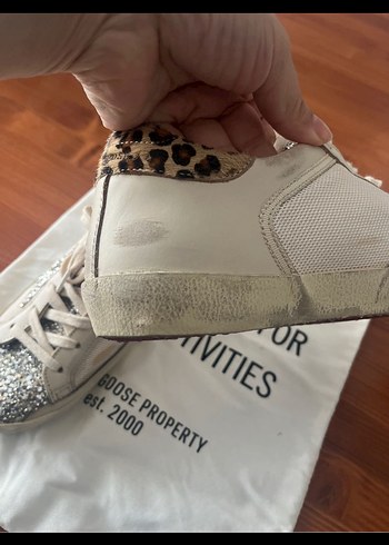 Golden Goose Beyaz Simli Yılan Desenli Dolgu Topuk Spor Ayakkabı - Görsel 6