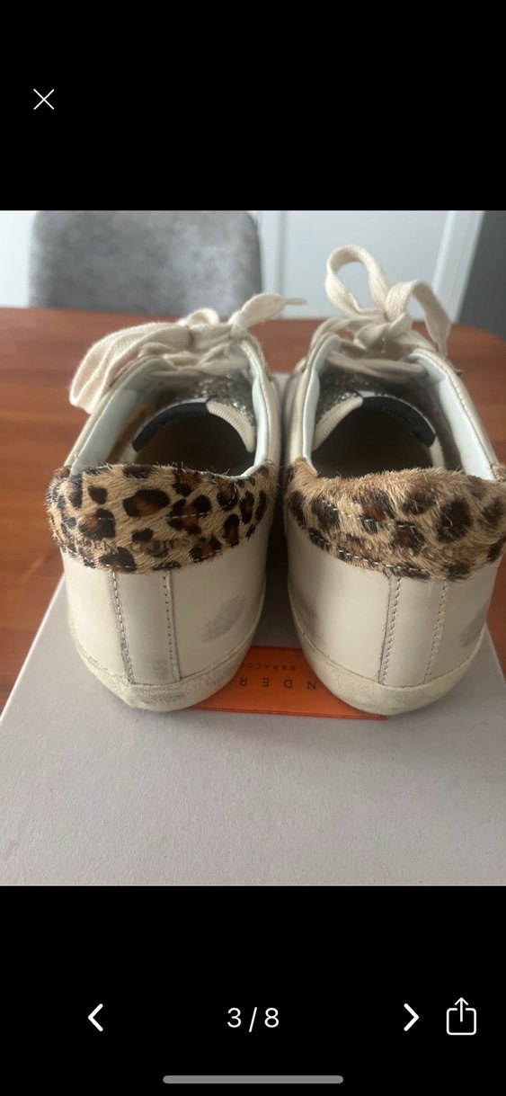 Golden Goose Beyaz Simli Yılan Desenli Dolgu Topuk Spor Ayakkabı - Görsel 3