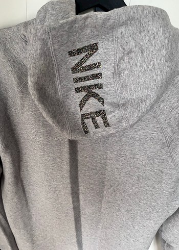 Gri Kapüşonlu Nike erkek Sweatshirt - Görsel 4