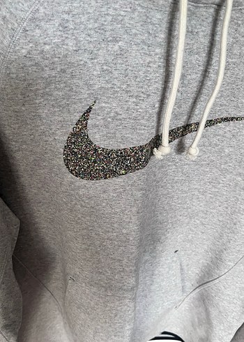 Gri Kapüşonlu Nike erkek Sweatshirt - Görsel 2