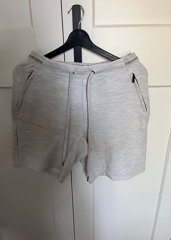 Pull and bear Gri Mini Rahat Kesim Fermuarlı Şort