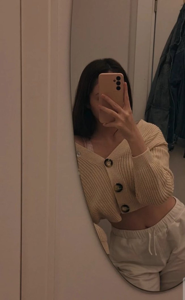 Bej Düğmeli Uzun Kollu Hırka - Görsel 2