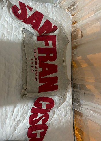Gri Baskılı Kadın Crop Sweatshirt