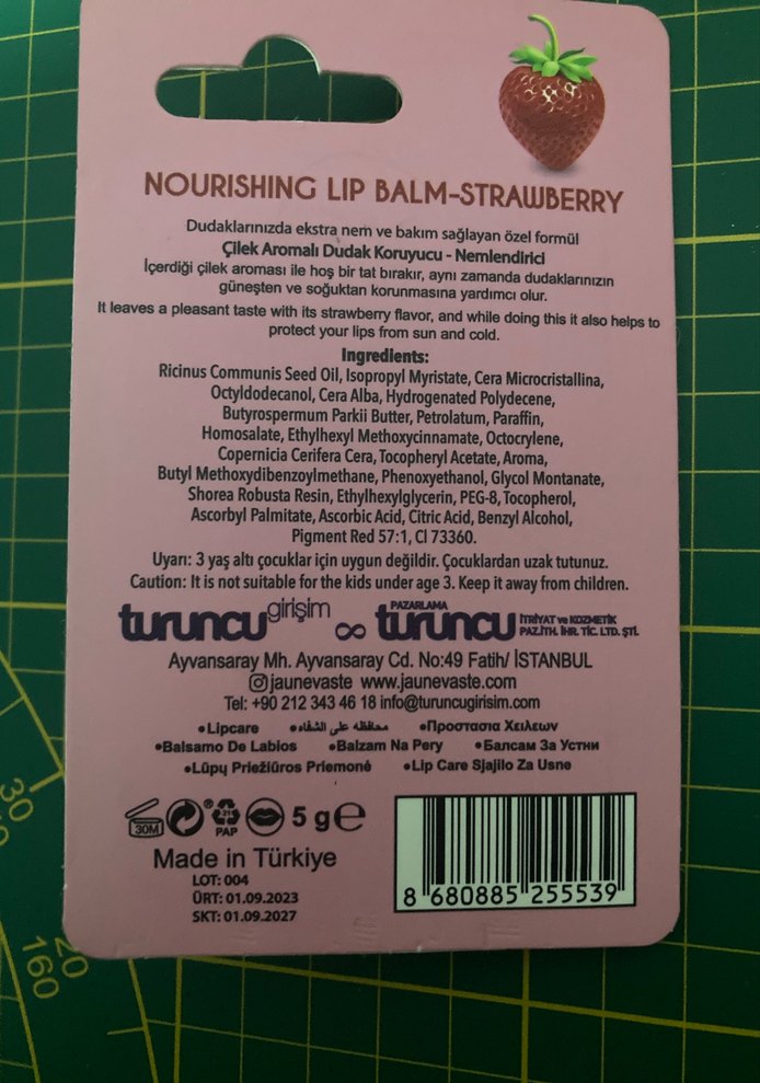 Jaune Vaste Çilekli Besleyici Dudak Balmı SPF 20 - Görsel 5