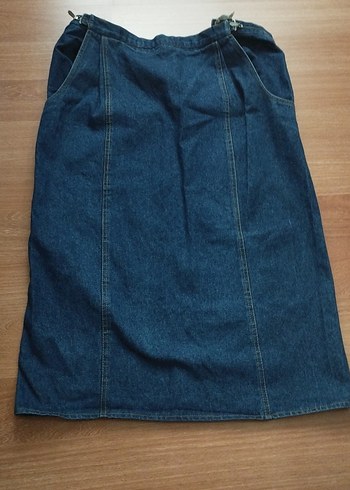 Diğer Lacivert Midi Denim Etek