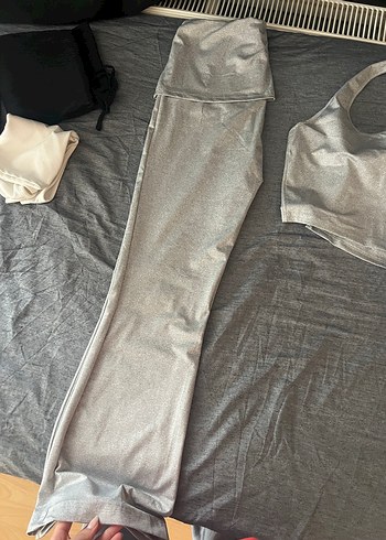 Sheinside Bershka Gri ispanyol paça takım