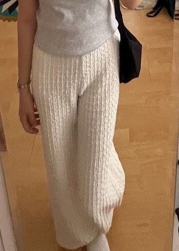 Kadın Beyaz Keten Pantolon - Görsel 2