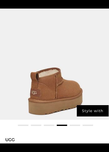 Ugg Ugg Bej Süet Dolgu Topuk Kadın Bot