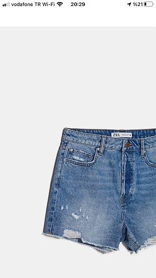 Zara yüksek bel jean şort