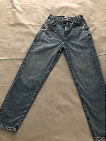 Zara yüksek bel mom jean