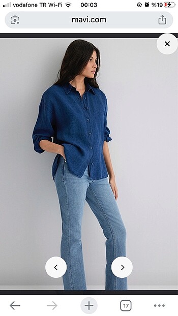 Mavi Jeans MAVİ keten bayan gömlek