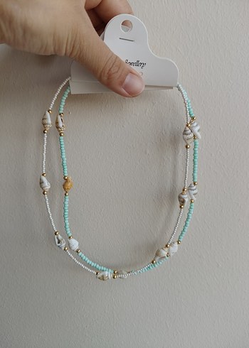 Accessorize Turkuaz Boncuklu Bohem Yılan Desenli Kolye