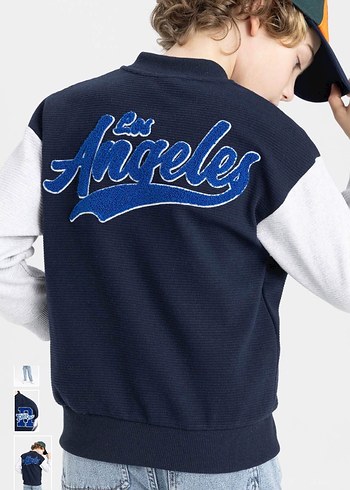 Erkek Çocuk Düğmeli Lacivert Street Wear Ceket - Görsel 3