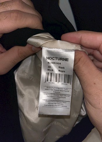 Düğmeli Siyah Nocturne Elbise - Görsel 7