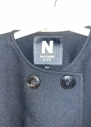 Düğmeli Siyah Nocturne Elbise - Görsel 5