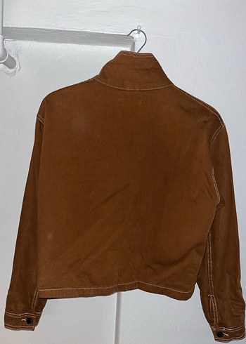 Düğmeli Kahverengi Süet Kadın Ceket - Görsel 4