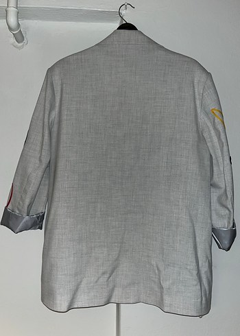 Gri Düğmeli Kadın Blazer Ceket - Görsel 2