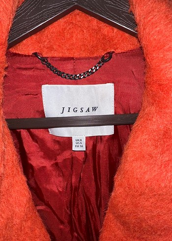 Nar Çiçeği Düğmeli Uzun Kadın Kaban - Görsel 3