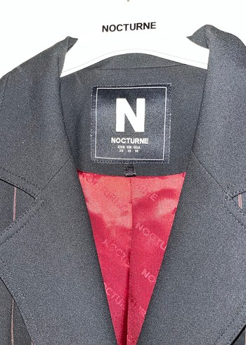 Düğmeli Siyah Çizgili Kadın Blazer Ceket - Görsel 2