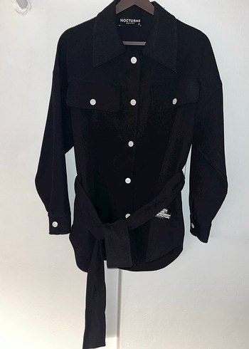 Nocturne Siyah Düğmeli Midi Kadın Ceket - Görsel 2