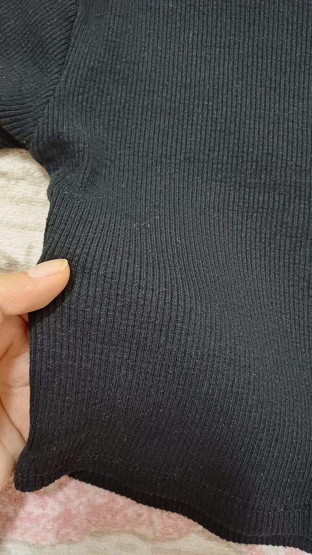 Siyah fitilli düz crop - Görsel 3