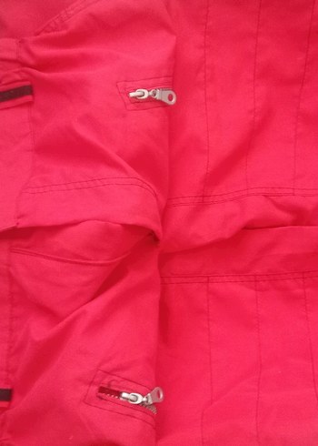 44 Beden kırmızı Renk Kadın Kırmızı Fermuarlı Uzun Kumaş Pantolon Nike marka